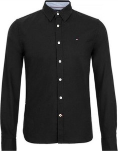 Czarna koszula Tommy Hilfiger z bawełny z długim rękawem w stylu casual