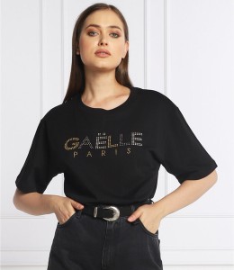 Czarny t-shirt Gaëlle Paris z okrągłym dekoltem