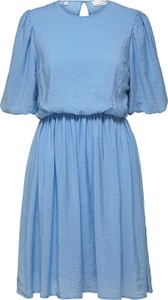 Niebieska sukienka Selected Femme z okrągłym dekoltem mini