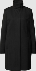 Czarny płaszcz Montego z wełny bez kaptura w stylu casual