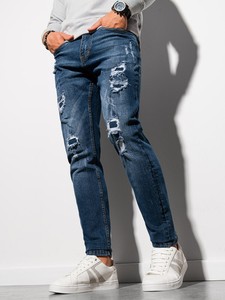 Niebieskie spodnie Ombre z jeansu w młodzieżowym stylu