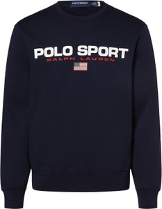 Niebieska bluza Polo Sport w młodzieżowym stylu z nadrukiem