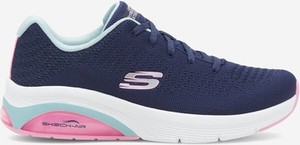 Granatowe buty sportowe Skechers w sportowym stylu sznurowane