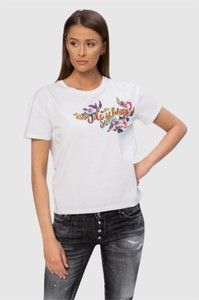 T-shirt Moschino w młodzieżowym stylu z nadrukiem