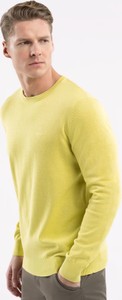 Żółty sweter Volcano z bawełny z okrągłym dekoltem