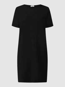 Czarna sukienka ARMEDANGELS z krótkim rękawem mini z okrągłym dekoltem