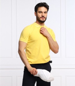 Żółta koszulka polo Joop! z krótkim rękawem