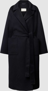 Czarny płaszcz Peek&Cloppenburg bez kaptura z wełny w stylu casual
