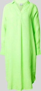 Zielona sukienka Emily van den Bergh z długim rękawem z dekoltem w kształcie litery v w stylu casual