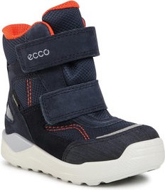 Granatowe buty dziecięce zimowe Ecco z goretexu na rzepy dla chłopców