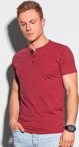 Czerwony t-shirt Ombre z krótkim rękawem w stylu casual