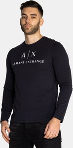 Czarna koszulka z długim rękawem Armani Exchange w młodzieżowym stylu z długim rękawem