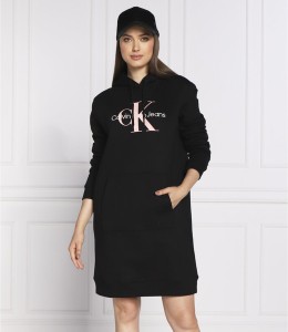 Sukienka Calvin Klein prosta w stylu casual z długim rękawem