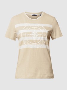 T-shirt Gant z okrągłym dekoltem z krótkim rękawem z bawełny