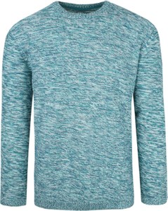 Niebieski sweter PIONEER z okrągłym dekoltem w stylu casual z tkaniny
