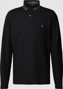 Czarna koszulka polo Christian Berg w stylu casual z długim rękawem z bawełny