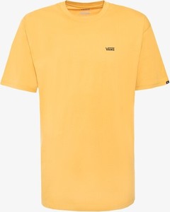 Żółty t-shirt Vans w stylu casual z krótkim rękawem