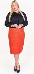 Pomarańczowa spódnica Fokus z szyfonu midi