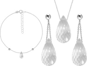 Lovrin srebrny komplet biżuterii 925 kryształowa kropla