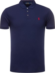 Granatowa koszulka polo Ralph Lauren w stylu casual z krótkim rękawem
