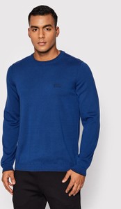 Niebieski sweter Hugo Boss z okrągłym dekoltem w stylu casual
