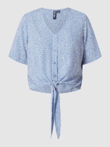 Niebieska bluzka Pieces z dekoltem w kształcie litery v