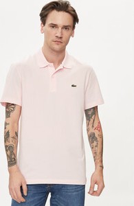 Różowa koszulka polo Lacoste w stylu casual