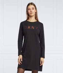 Sukienka DKNY z okrągłym dekoltem prosta w stylu casual