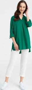 Zielona bluzka Greenpoint z długim rękawem z lnu