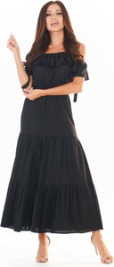 Czarna sukienka Awama z krótkim rękawem hiszpanka
