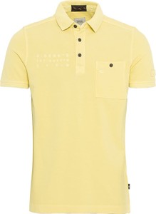 Żółta koszulka polo Camel Active z bawełny z krótkim rękawem w stylu casual
