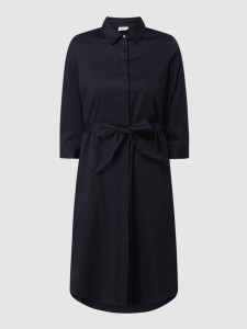 Granatowa sukienka S.Oliver Black Label z bawełny mini koszulowa