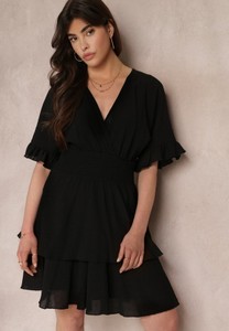 Czarna sukienka Renee mini z dekoltem w kształcie litery v