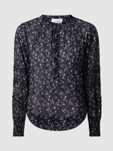 Granatowa bluzka Second Female z dekoltem w kształcie litery v w stylu casual