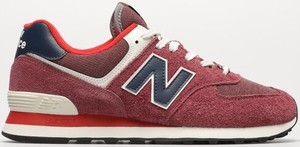 Czerwone buty sportowe New Balance w sportowym stylu sznurowane 574