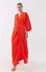 Czerwona sukienka Marella w stylu casual z dekoltem w kształcie litery v