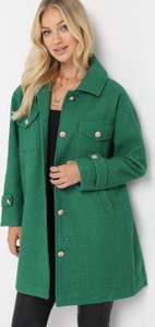 Zielony płaszcz born2be w stylu casual