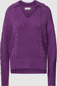 Fioletowy sweter Christian Berg Woman w stylu casual z bawełny