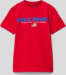 Czerwona koszulka dziecięca Polo Sport z bawełny