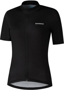 Czarna bluzka Shimano w sportowym stylu z krótkim rękawem