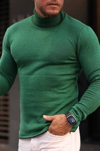 Zielony sweter IVET z dzianiny