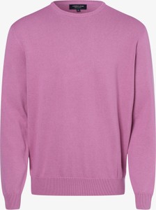 Różowy sweter Andrew James z okrągłym dekoltem w stylu casual z bawełny