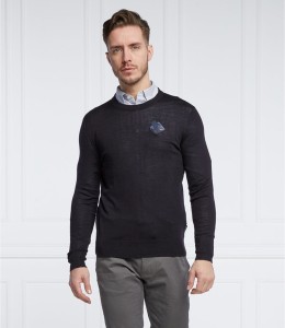 Czarny sweter Armani Exchange z okrągłym dekoltem