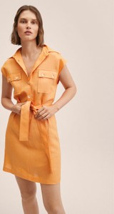 Sukienka Mango w stylu casual z krótkim rękawem koszulowa