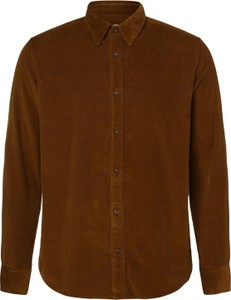 Brązowa koszula Selected w stylu retro z bawełny