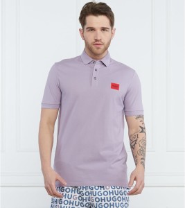 Fioletowy t-shirt Hugo Boss z krótkim rękawem w stylu casual