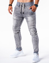 Szare jeansy ombre clothing bez wzorów z poliestru
