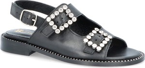 Czarne sandały Tymoteo w stylu casual z klamrami