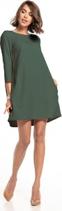 Zielona sukienka Tessita oversize mini z okrągłym dekoltem