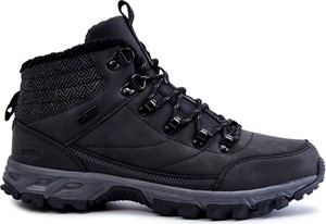 Czarne buty trekkingowe Cross Jeans sznurowane